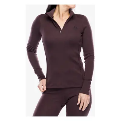 Dámská funkční mikina Odlo Merino BL Top Turtle Neck LS Half Zip - fudge