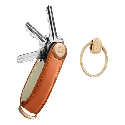 Přívěšek Orbitkey Leather Key+Ring V2 - cognac/tan