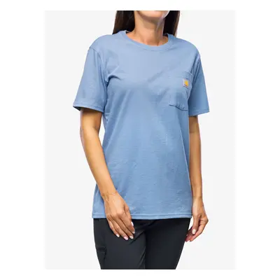 Bavlněné tričko dámské Carhartt Workwear Pocket S/S T-Shirt - skystone