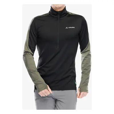 Fleece mikina Vaude Livigno Halfzip II - black/khaki