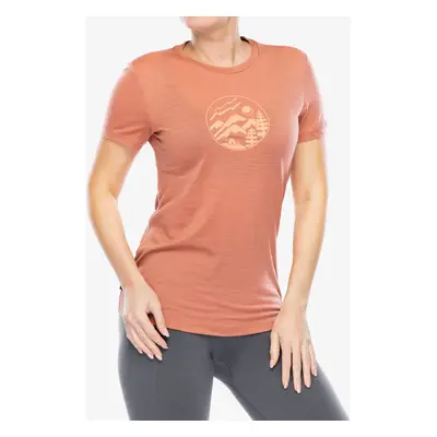 Merino triko dámské Icebreaker Merino Tech Lite III SS Tee Camping Circle - cedar wood