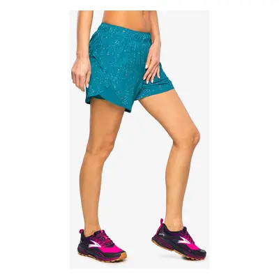 Dámské běžecké kraťasy Brooks Chaser 2-in-1 Short - lagoon speckle print/lagoon