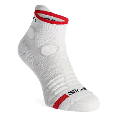 Běžecké ponožky Salomon S/Lab Pulse Ankle - white/fiery red