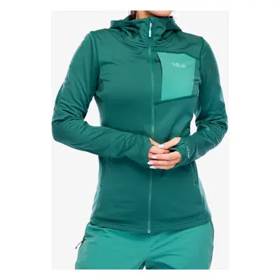 Dámská mikina s kapucí Rab Superflux Hoody - green slate