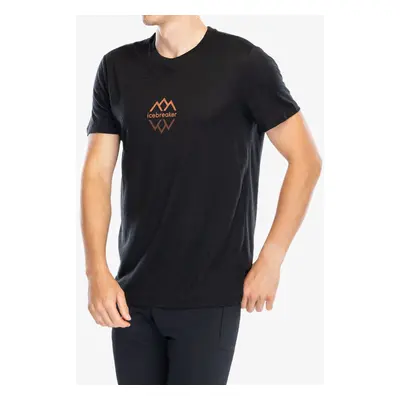 Merino triko Icebreaker Merino Tech Lite III SS Tee Logo Reflections - black