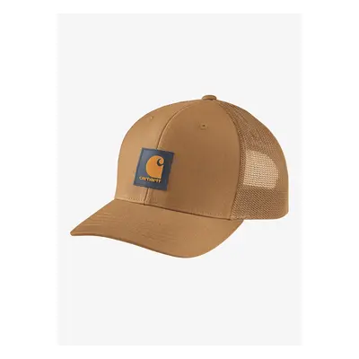 Kšiltovka Carhartt Twill Mesh-Back Logo Patch Cap - carhartt brown/honeycomb