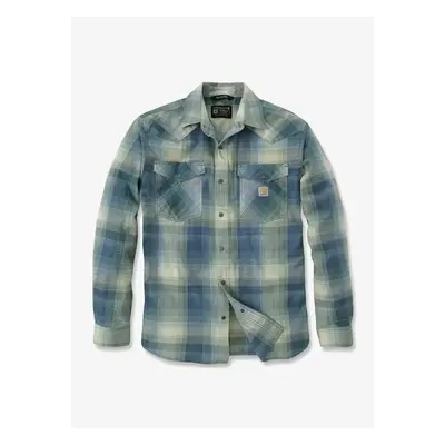 Košile Carhartt Snap-Front Plaid Shirt - storm blue