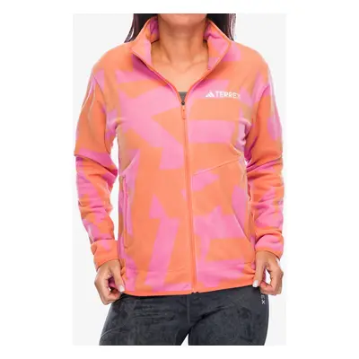 Fleece mikina dámská adidas TERREX Multi Printed Full Zip Fleece Jkt - amber tint/pink fusion