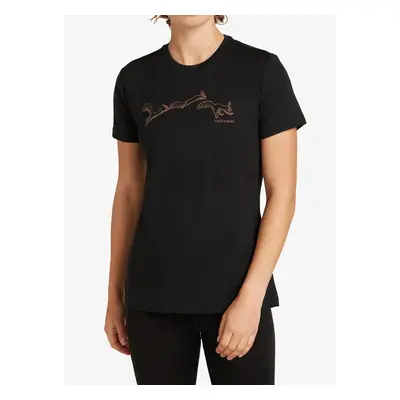 Merino triko dámské Icebreaker Merino Tech Lite SS Tee Airbourne Squirrel - black