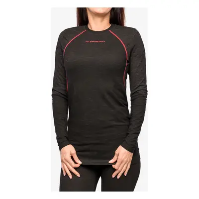 Dámská funkční mikina La Sportiva Wool40 Aero Longsleeve - black/hibiscus