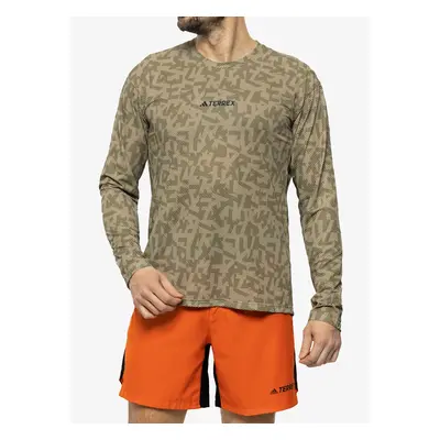 Mikina na běh adidas TERREX Trail Running Longsleeve Graphic - savannah/focus olive