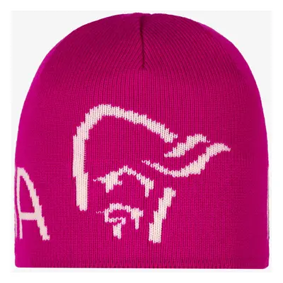 Zimní čepice Norrona MerinoUll Logo Beanie - festival fuchsia