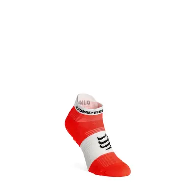 Ponožky na běhání Compressport Pro Racing Socks v4.0 Run Low - fluo red/white