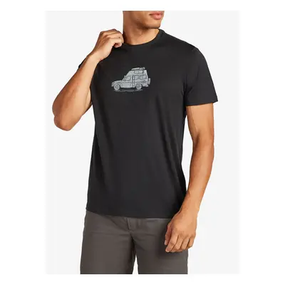 Merino triko Icebreaker Merino Tech Lite SS Tee Cosy Camper - black