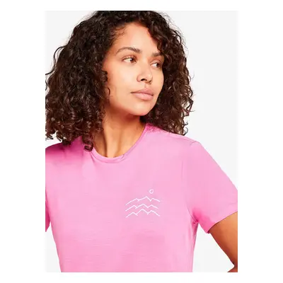 Dámské tričko Icebreaker Merino Cool-Lite Sphere SS Tee Across The Peaks - pop