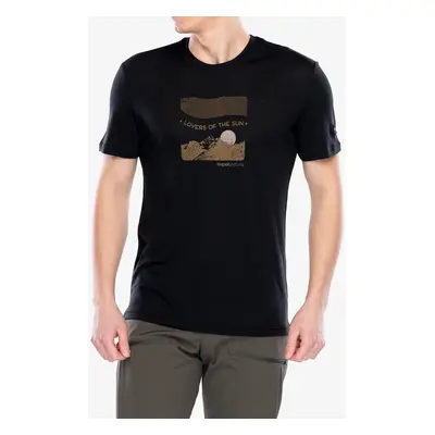 Merino triko Super.natural Sun Lovers Tee - jet black/kangaroo/v.khaki mel