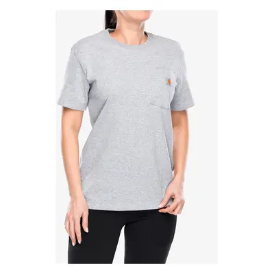 Bavlněné tričko dámské Carhartt Workwear Pocket S/S T-Shirt - heather grey