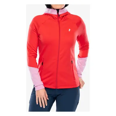 Dámská mikina Peak Performance Rider Zip Hood - brilliant red/morning dew