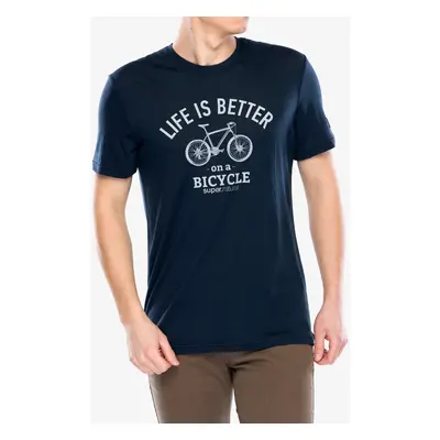 Tričko s potiskem Super.natural Better Bike Tee - blueberry/vapor grey