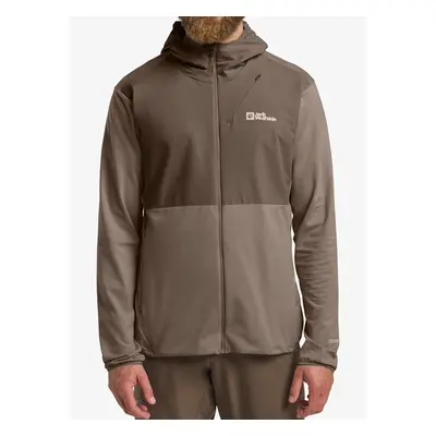 Mikina s kapucí Jack Wolfskin Prelight Trail Hoody - cold coffee