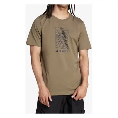 Tričko s potiskem adidas TERREX Wild Tee - olive strata