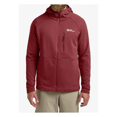 Mikina s kapucí Jack Wolfskin Kolbenberg Hooded FZ - deep ruby