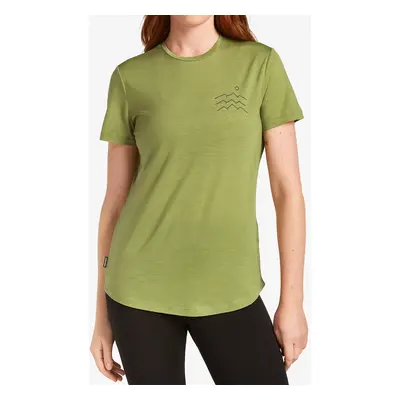 Dámské tričko Icebreaker Merino Cool-Lite Sphere SS Tee Across The Peaks - olive