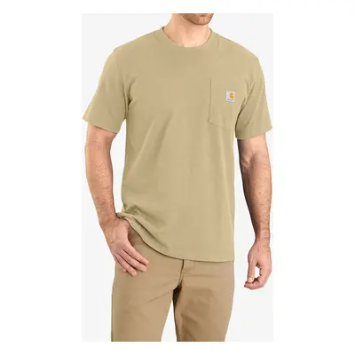 Bavlněné tričko Carhartt K87 Pocket S/S T-Shirt - beach heather