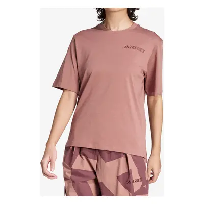 Bavlněné tričko dámské adidas TERREX Xploric Logo Short Sleeve - warm clay