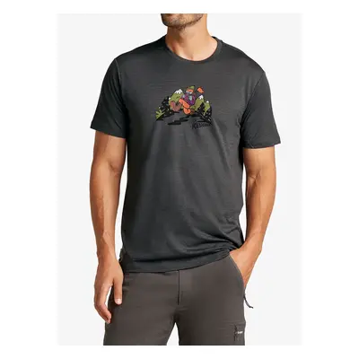 Merino triko Icebreaker Merino Tech Lite SS Tee Catch Me Outside - obsidian