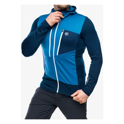 Mikina s kapucí Ortovox Fleece Grid Hoody - mountain blue