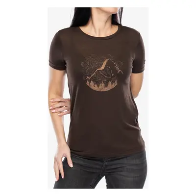 Dámské tričko s potiskem Super.natural Mountain Mandala Tree Tee - chocolate bean/copper