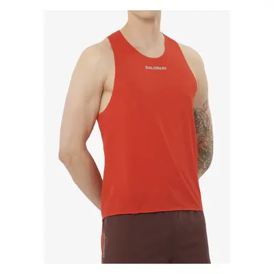 Běžecké tričko Salomon S/Lab Speed Singlet - fiery red