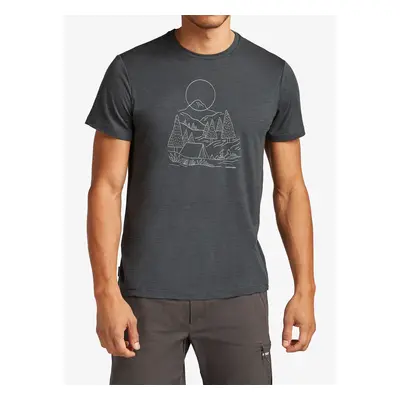 Merino triko Icebreaker Merino Tech Lite III SS Tee Sunset Camp - obsidian