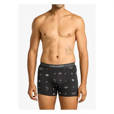 Funkční boxerky Icebreaker Merino Anatomica Boxers Explore More - black/aop