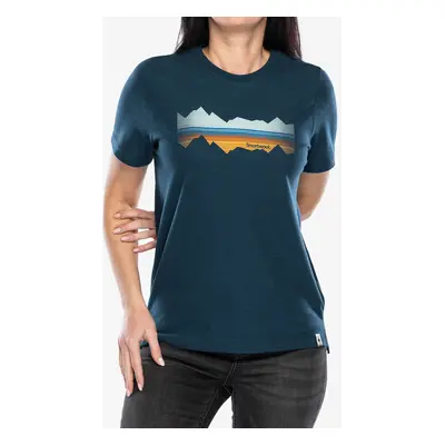 Dámské tričko s potiskem Smartwool Mountain Horizon Graphic Short Sleeve Tee - twilight blue