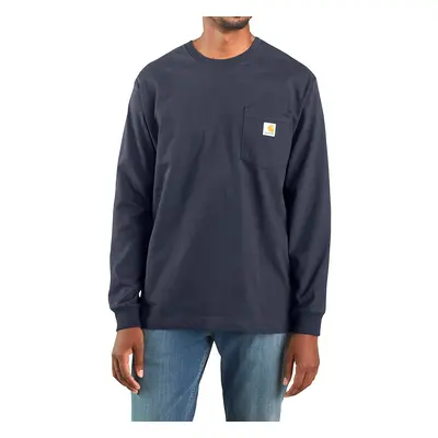 Tričko s dlouhým rukávem Carhartt Workwear Pocket T-Shirt L/S - navy