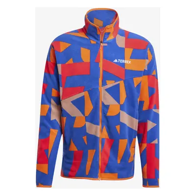 Mikina bez kapuce adidas TERREX Multi Printed Full-Zip Fleece Jacket - warm clay/semi lucid blue