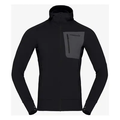 Outdoorova mikina Norrona Falketind Power Grid Hood - caviar black