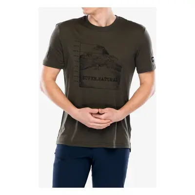 Merino triko Super.natural Peaks Tee - black ink/jet black