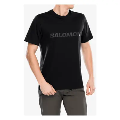 Bavlněné tričko Salomon Big Logo Tee - deep black