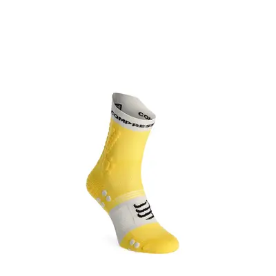 Ponožky na běhání Compressport Pro Racing Socks v4.0 Trail - maize/dawn blue