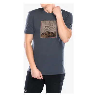 Tričko s potiskem Super.natural Mountain Vibes Tee - turbulence blue/various