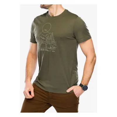 Merino triko Icebreaker Merino Tech Lite III SS Tee Sunset Camp - loden