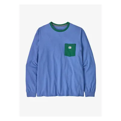 Mikina bez kapuce Patagonia L/S Shop Sticker Pocket Responsibili-Tee - abundant blue