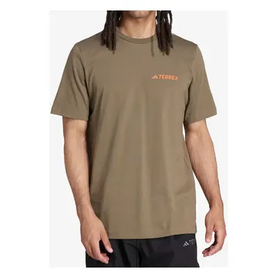 Bavlněné tričko adidas TERREX Mountain Tee - olistr