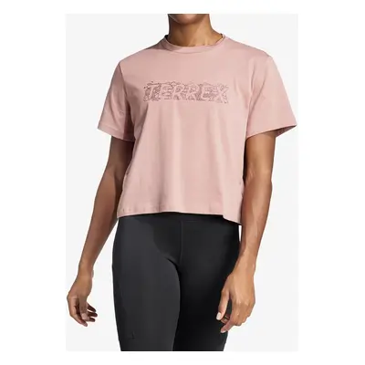 Dámské tričko adidas TERREX Wild Cropped Tee - warm clay