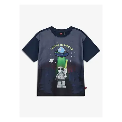 Tričko pro děti LEGO Lwtaffy T-Shirt S/S - navy w. grey