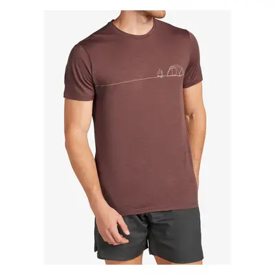 Merino triko Icebreaker Merino Tech Lite SS Tee Single Line Camp - carob