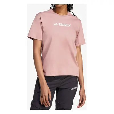 Bavlněné tričko dámské adidas TERREX Terrex Classic Logo Tee - warm clay